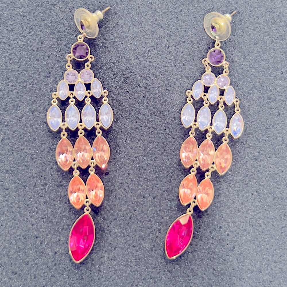 Swarovski earrings.